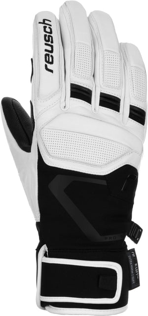 Mens' Alpine White-Black winter gloves Reusch Pro RC, front view