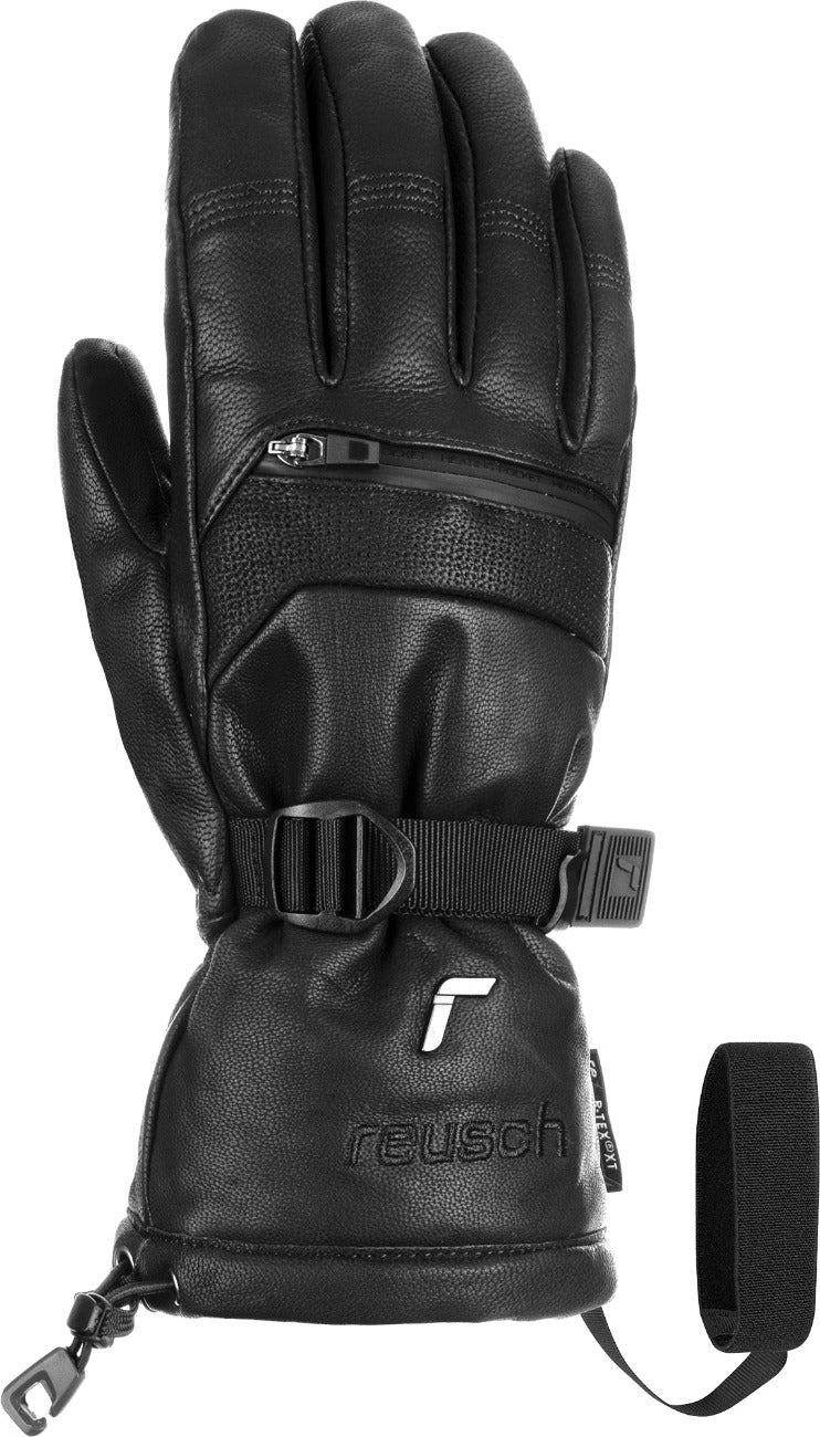Mens' Alpine black winter gloves Reusch Fullback R-TEX® XT, front view
