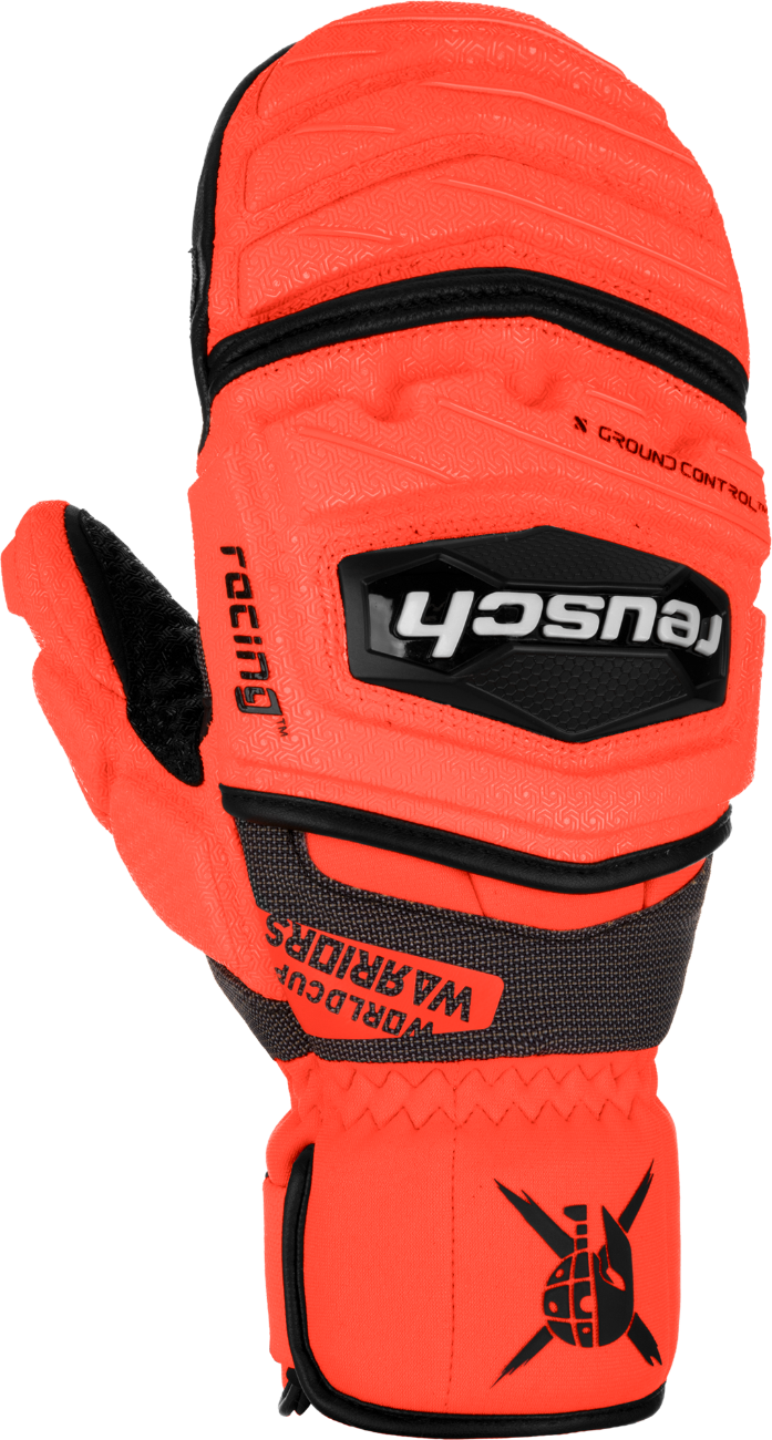 Racing red-black winter gloves Reusch Worldcup Warrior GS Mitten 2.0, front view